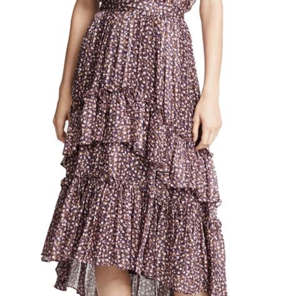 Ulla Johnson Cocoa Ruffled Silk Chiffon Skirt sz 6 - Picture 4 of 15